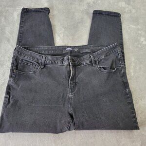 Old Navy Rockstar Womens Jeans 20 Plus Super Skinny Black Comfy SKI21E
